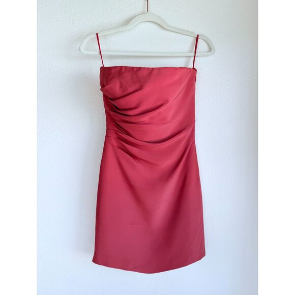Armani Collezioni 2004 Silk Blend Strapless Mini Sheath Dress in Dusty Rose Pink - Picture 2 of 10